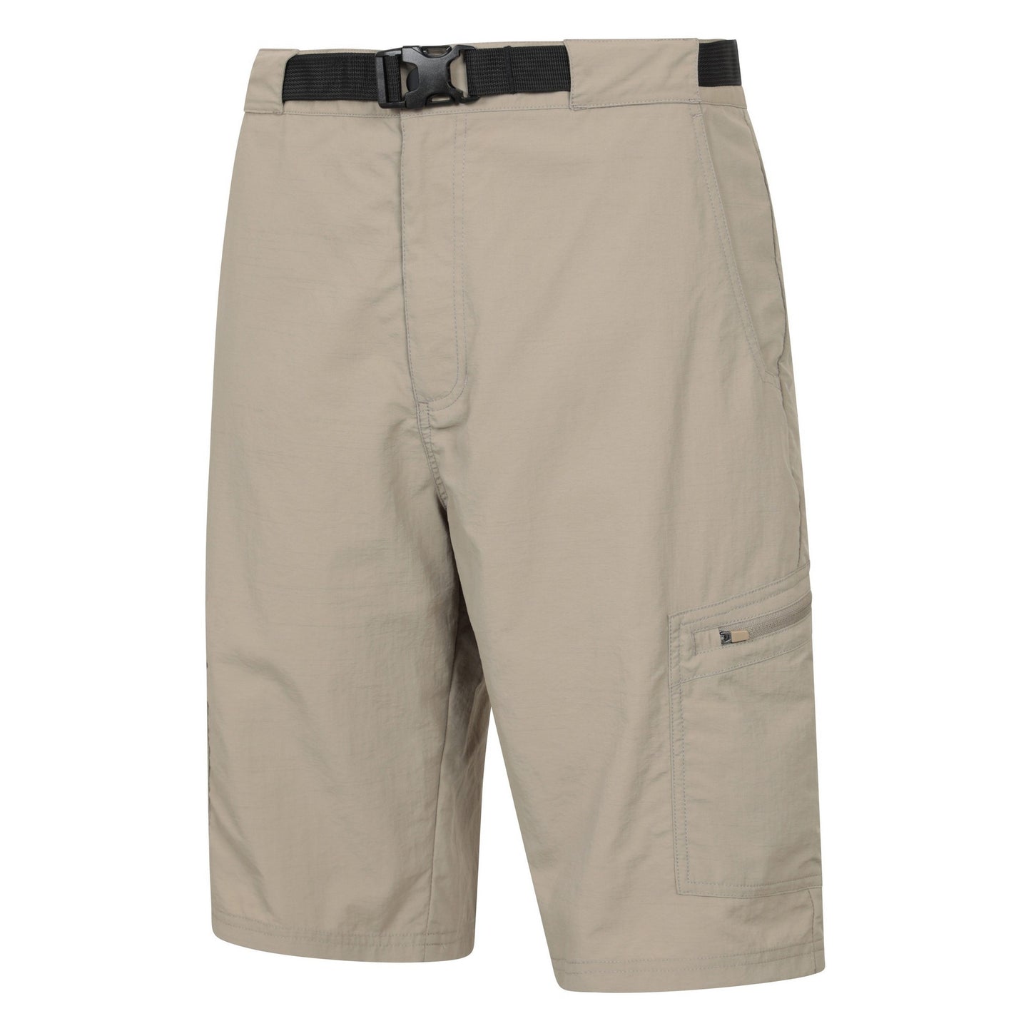 Beige - Side - Mountain Warehouse Mens Saunter Belted Cargo Shorts