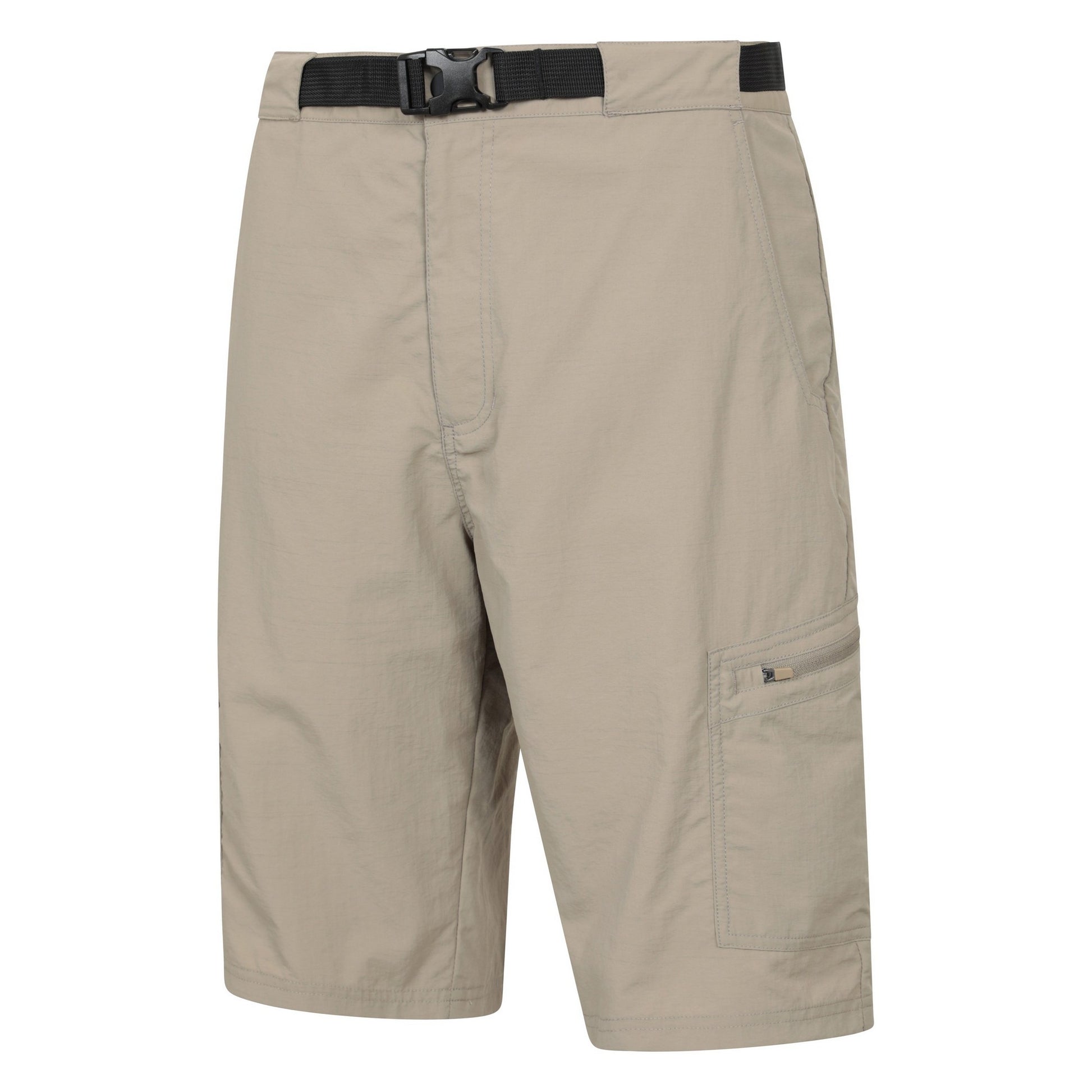 Beige - Side - Mountain Warehouse Mens Saunter Belted Cargo Shorts
