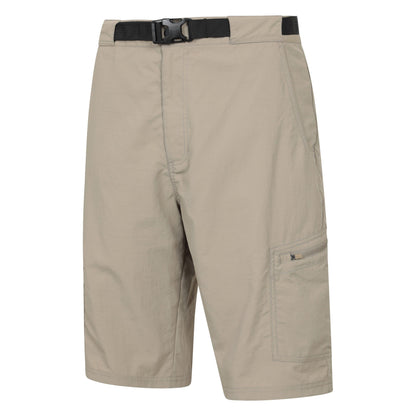 Beige - Side - Mountain Warehouse Mens Saunter Belted Cargo Shorts