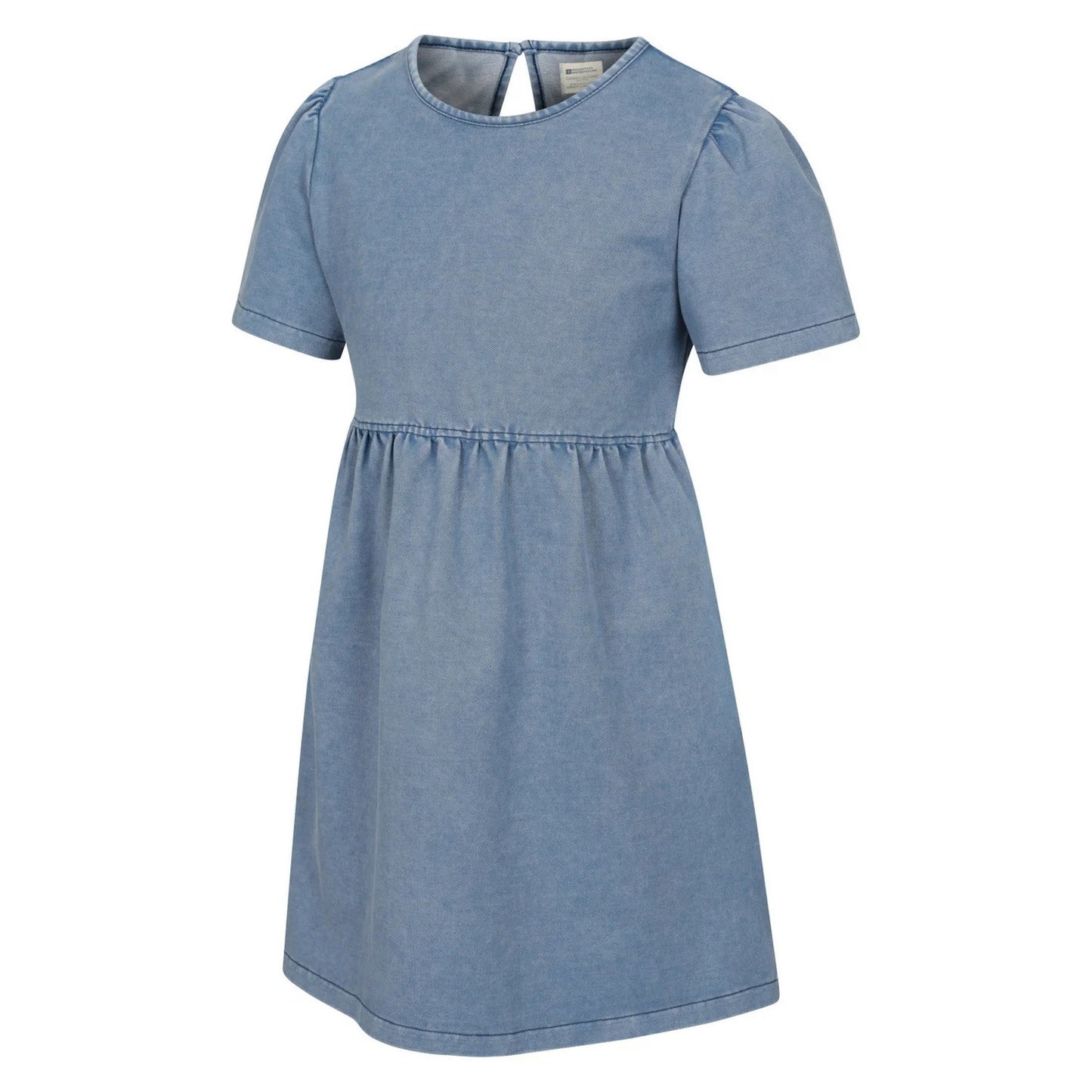 Blue - Side - Mountain Warehouse Girls Elodie Plain Chambray Midi Dress