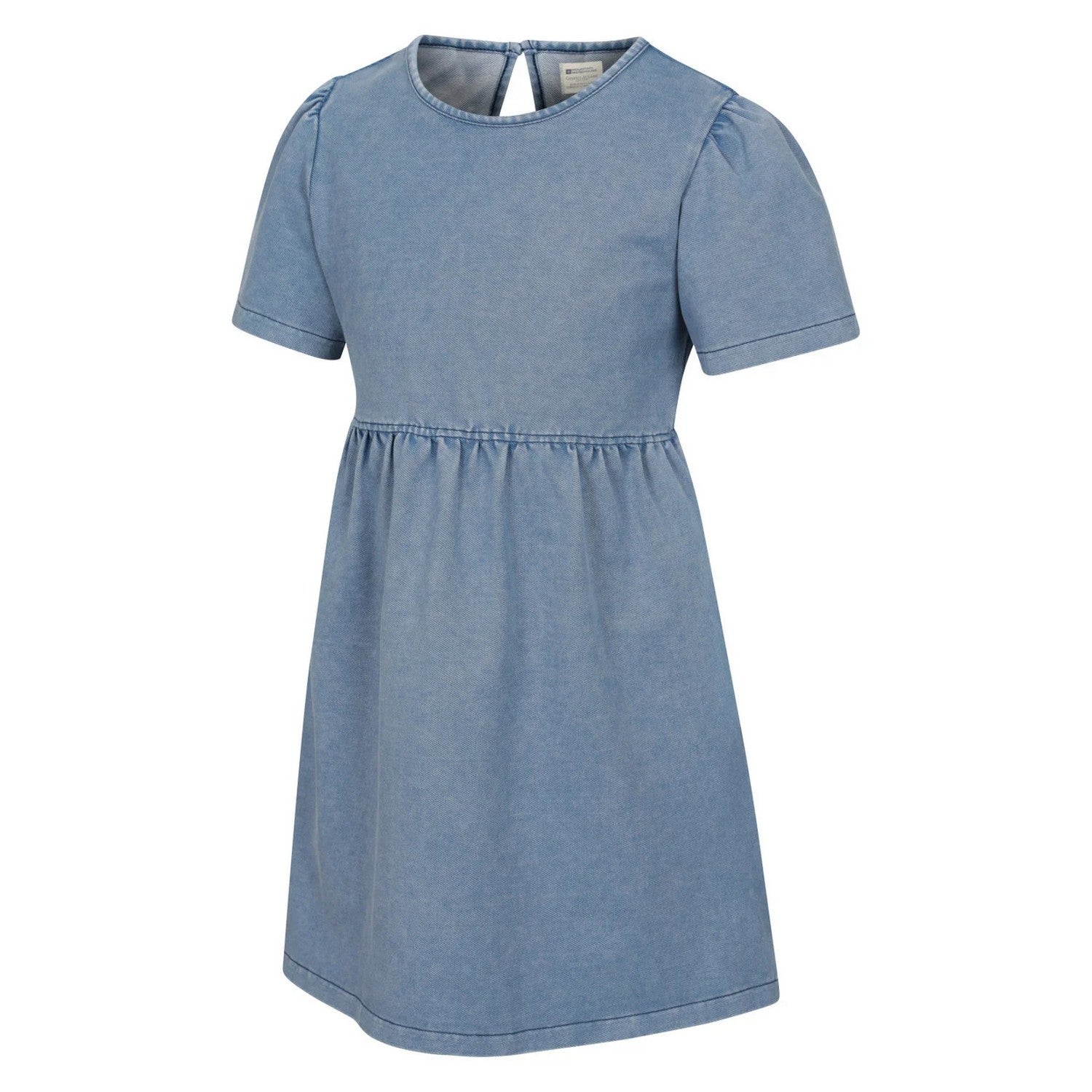 Blue - Side - Mountain Warehouse Girls Elodie Plain Chambray Midi Dress