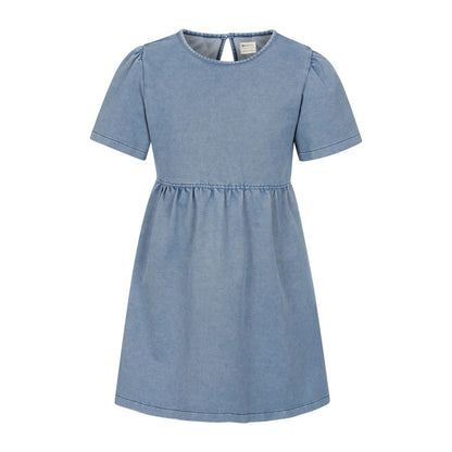 Blue - Front - Mountain Warehouse Girls Elodie Plain Chambray Midi Dress