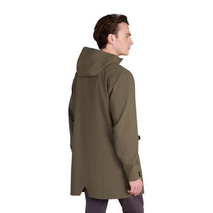 Khaki Green - Back - Animal Mens Hyde Long Waterproof Jacket