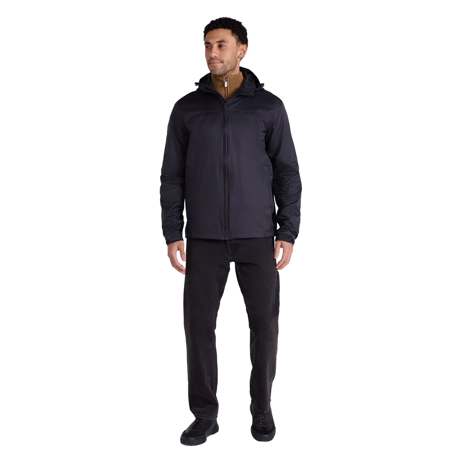 Black - Side - Animal Mens Torrent Lightweight Waterproof Jacket