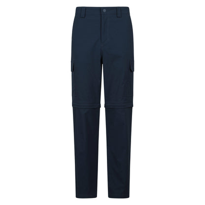 Navy - Front - Mountain Warehouse Mens Delta Stretch Zip-Off Trousers