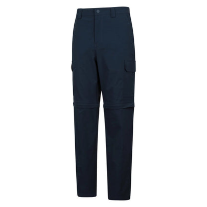 Navy - Side - Mountain Warehouse Mens Delta Stretch Zip-Off Trousers