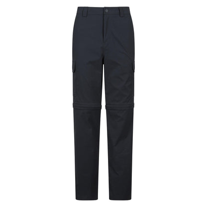 Black - Front - Mountain Warehouse Mens Delta Stretch Zip-Off Trousers