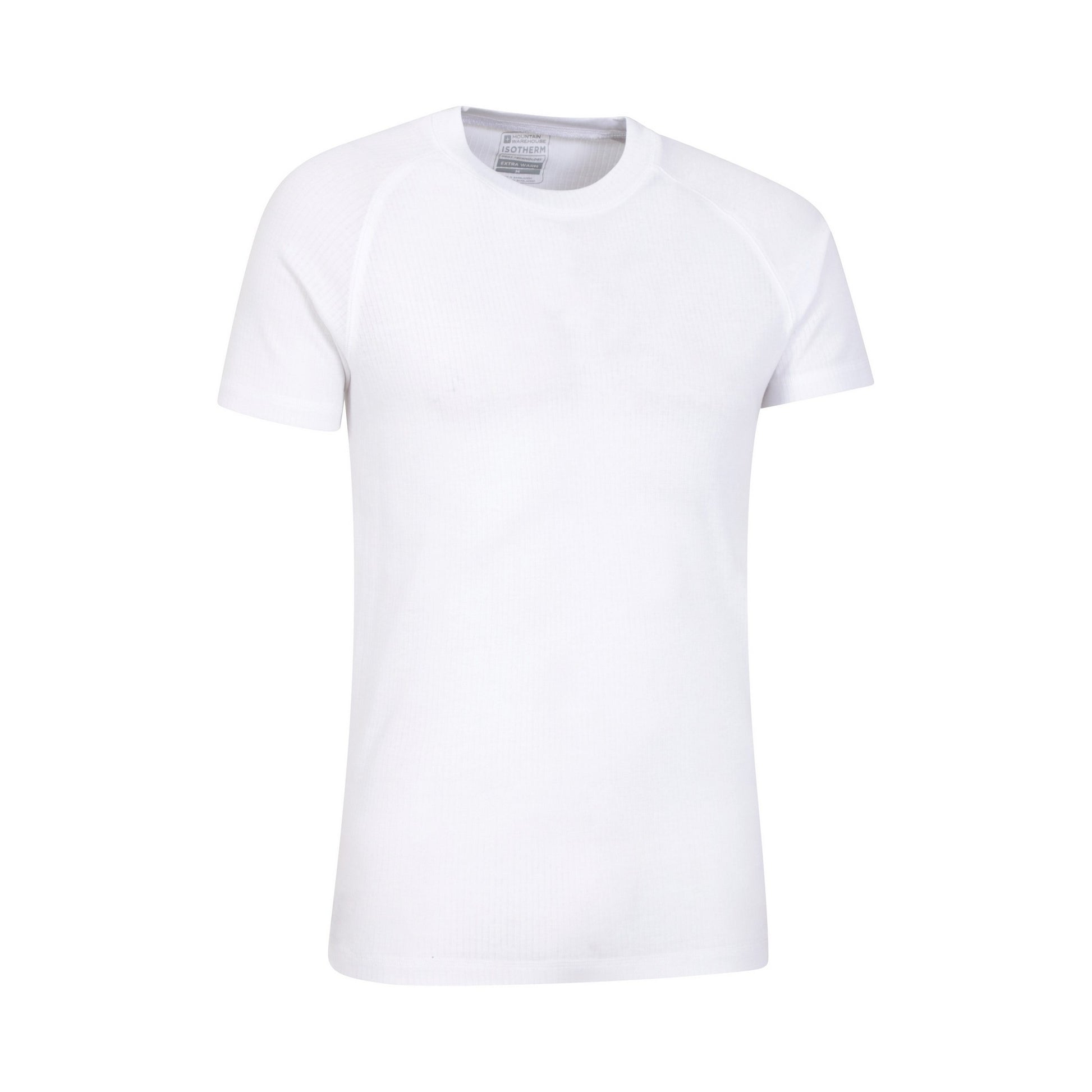 White - Side - Mountain Warehouse Mens Talus Round Neck Short-Sleeved Thermal Top