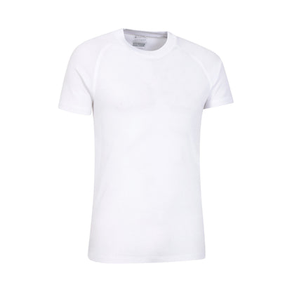 White - Side - Mountain Warehouse Mens Talus Round Neck Short-Sleeved Thermal Top
