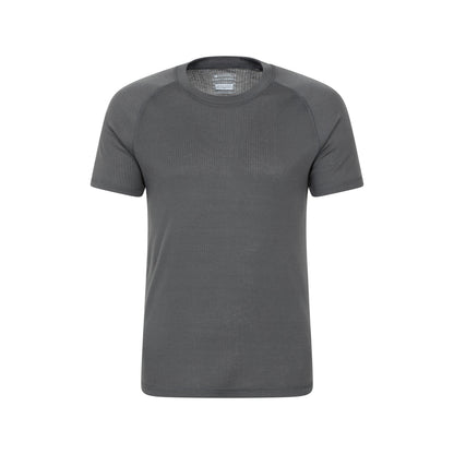 Charcoal - Front - Mountain Warehouse Mens Talus Round Neck Short-Sleeved Thermal Top