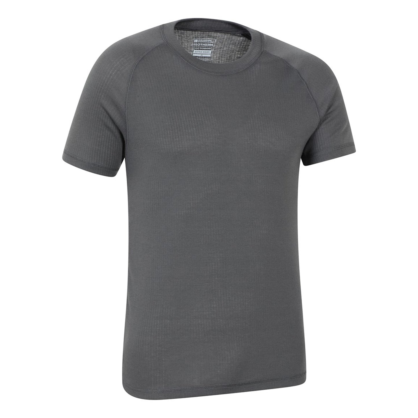 Charcoal - Side - Mountain Warehouse Mens Talus Round Neck Short-Sleeved Thermal Top