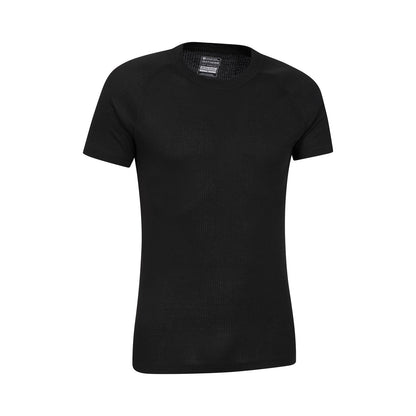 Black - Side - Mountain Warehouse Mens Talus Round Neck Short-Sleeved Thermal Top