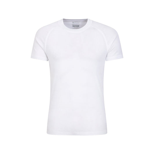 White - Front - Mountain Warehouse Mens Talus Round Neck Short-Sleeved Thermal Top