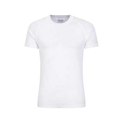 White - Front - Mountain Warehouse Mens Talus Round Neck Short-Sleeved Thermal Top