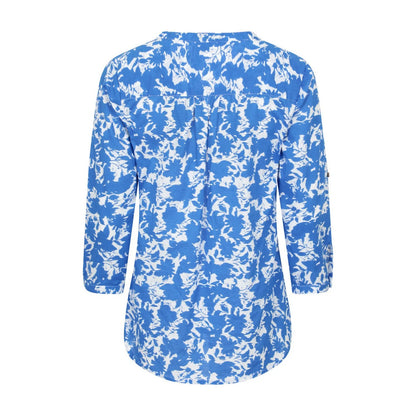 Bright Blue - Back - Mountain Warehouse Womens-Ladies Petra Abstract 3-4 Sleeve Shirt