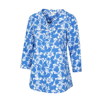 Bright Blue - Side - Mountain Warehouse Womens-Ladies Petra Abstract 3-4 Sleeve Shirt