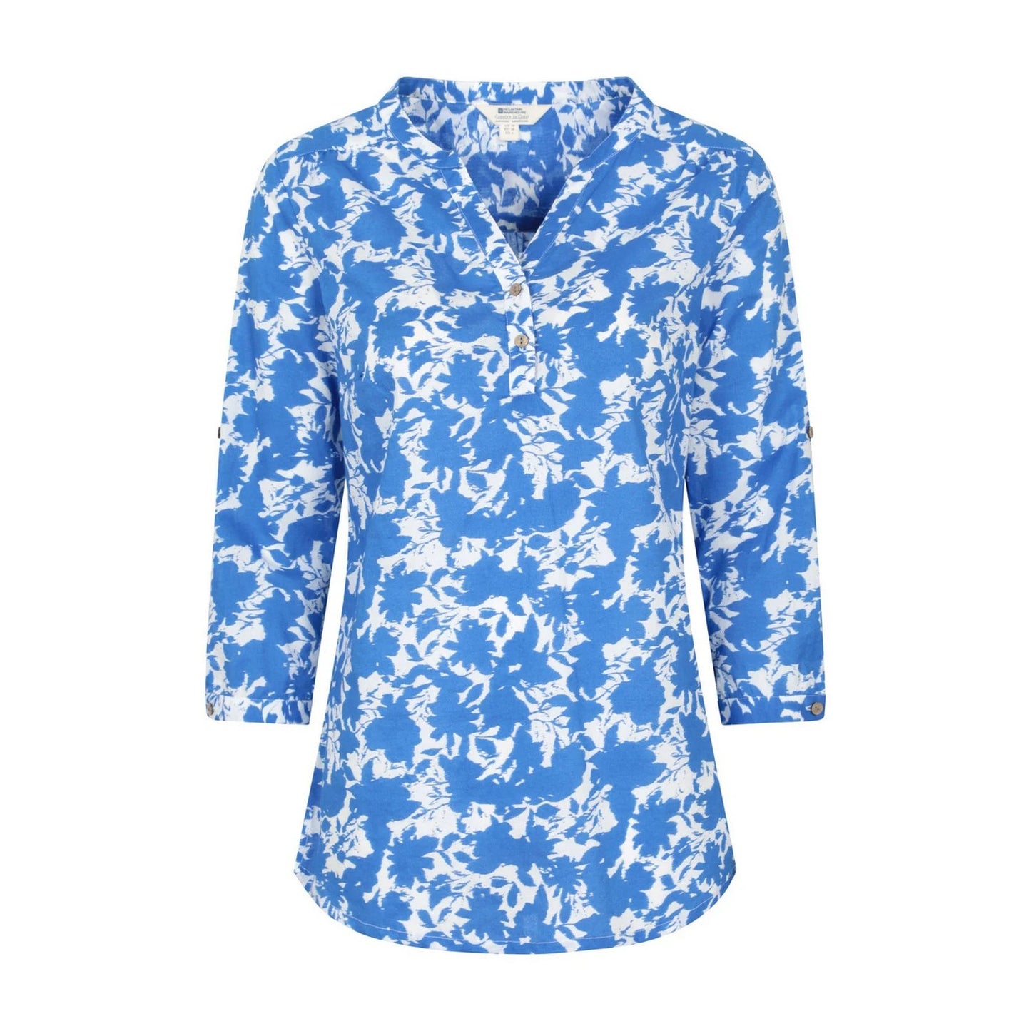 Bright Blue - Front - Mountain Warehouse Womens-Ladies Petra Abstract 3-4 Sleeve Shirt
