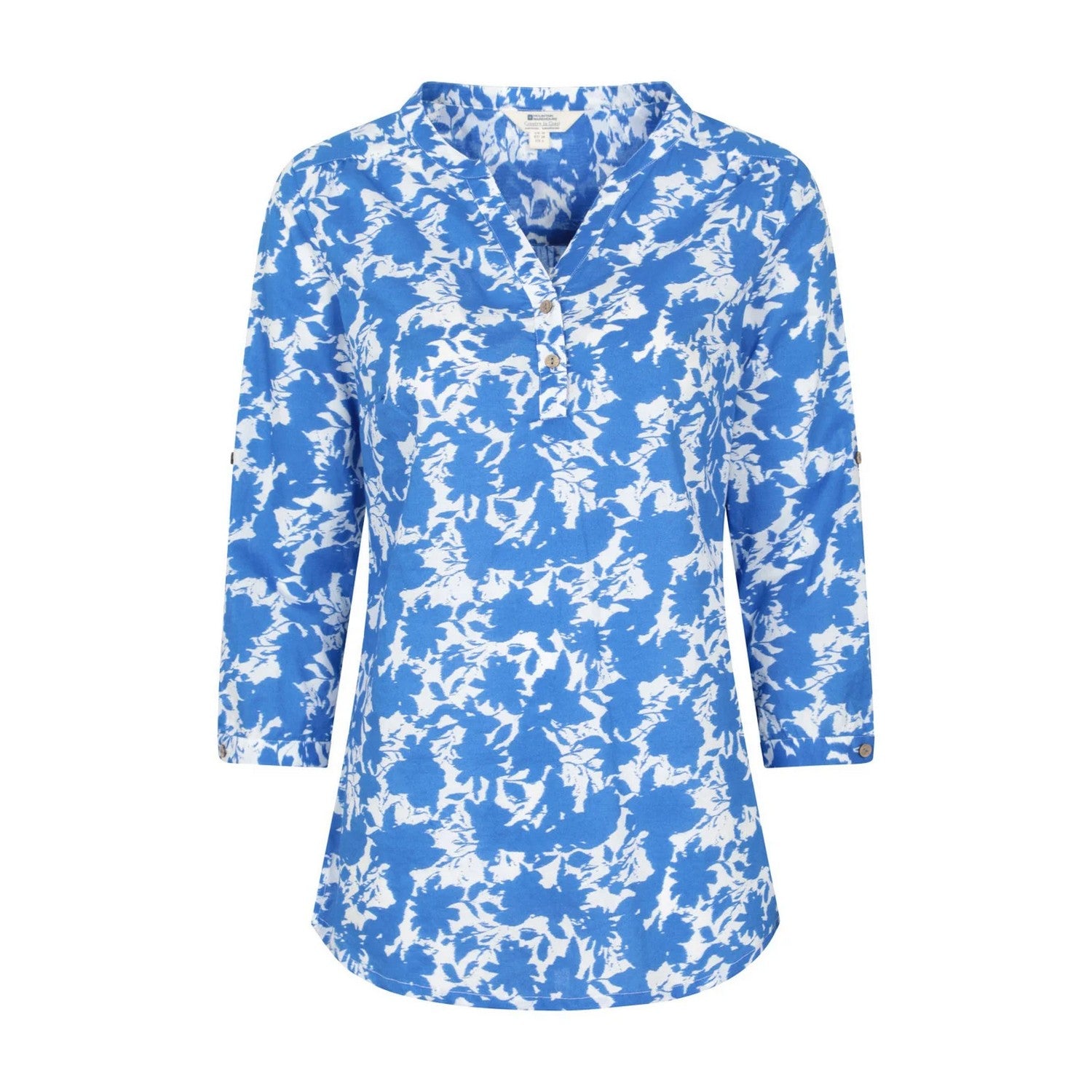 Bright Blue - Front - Mountain Warehouse Womens-Ladies Petra Abstract 3-4 Sleeve Shirt