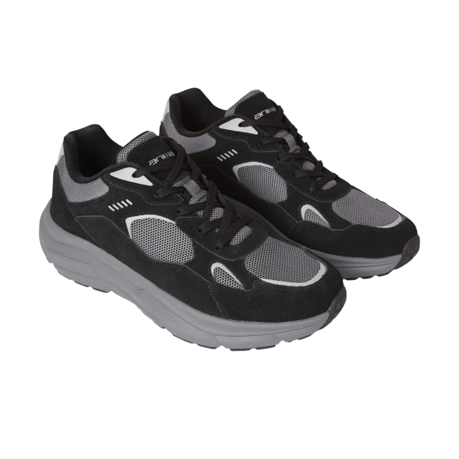 Dark Grey - Front - Animal Mens Ezra Leather Everyday Trainers