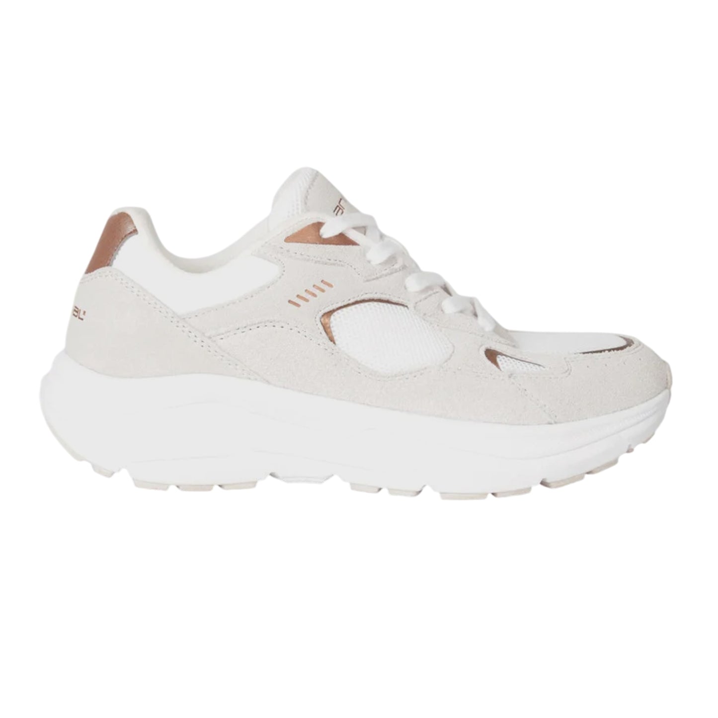 Beige - Back - Animal Womens-Ladies Ezra Leather Everyday Trainers