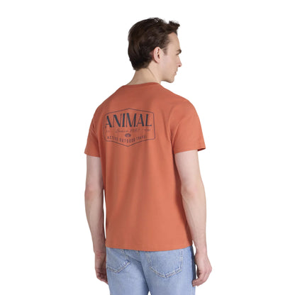 Bright Orange - Back - Animal Mens Jacob Back Print Logo T-Shirt