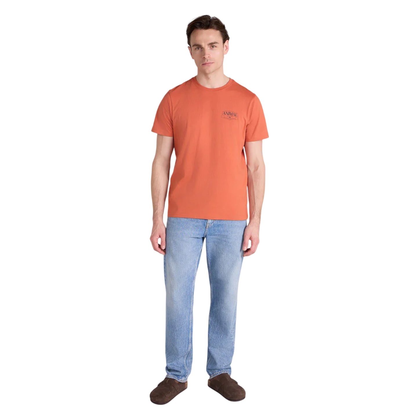 Bright Orange - Side - Animal Mens Jacob Back Print Logo T-Shirt
