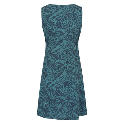 Dark Blue - Back - Mountain Warehouse Womens-Ladies Milos Leaf Print Sleeveless Dress
