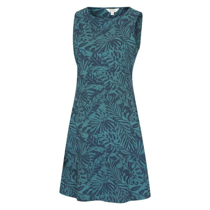 Dark Blue - Side - Mountain Warehouse Womens-Ladies Milos Leaf Print Sleeveless Dress