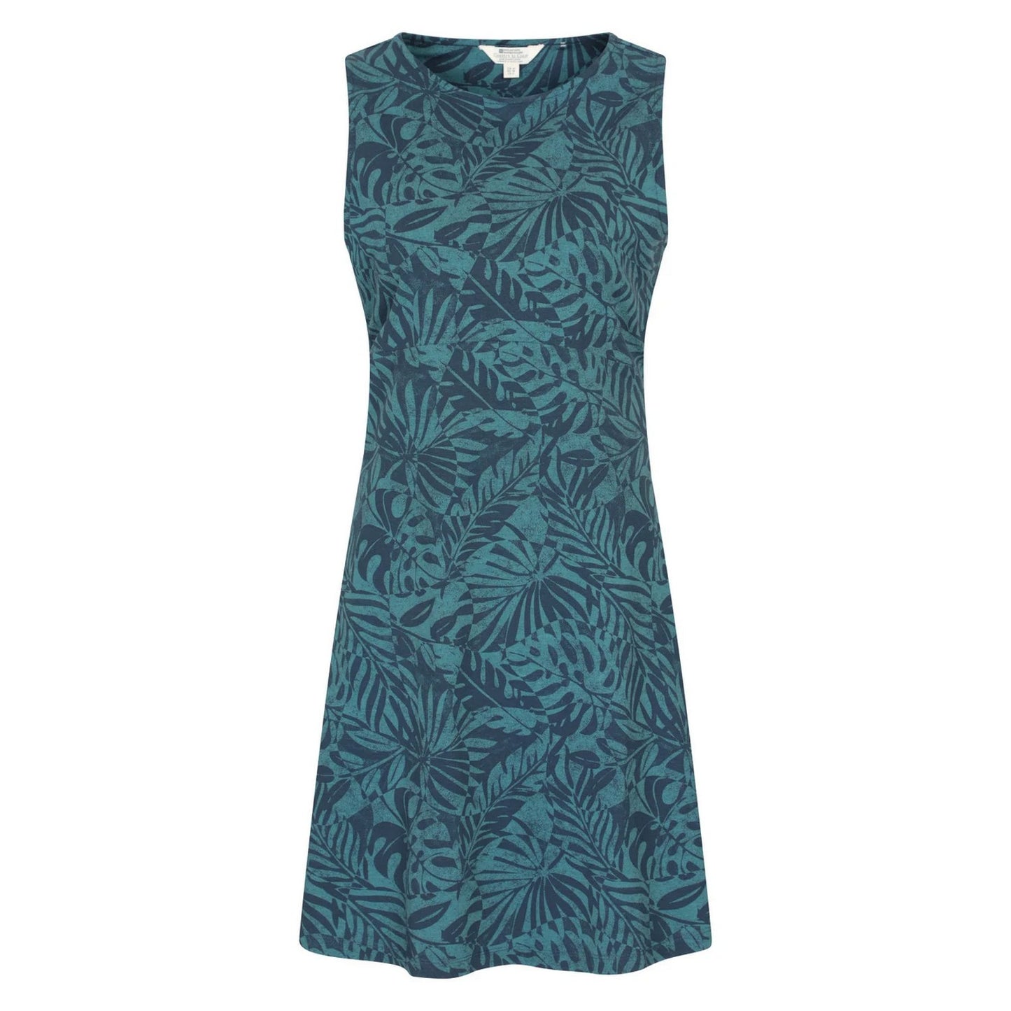 Dark Blue - Front - Mountain Warehouse Womens-Ladies Milos Leaf Print Sleeveless Dress