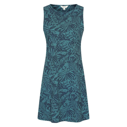 Dark Blue - Front - Mountain Warehouse Womens-Ladies Milos Leaf Print Sleeveless Dress