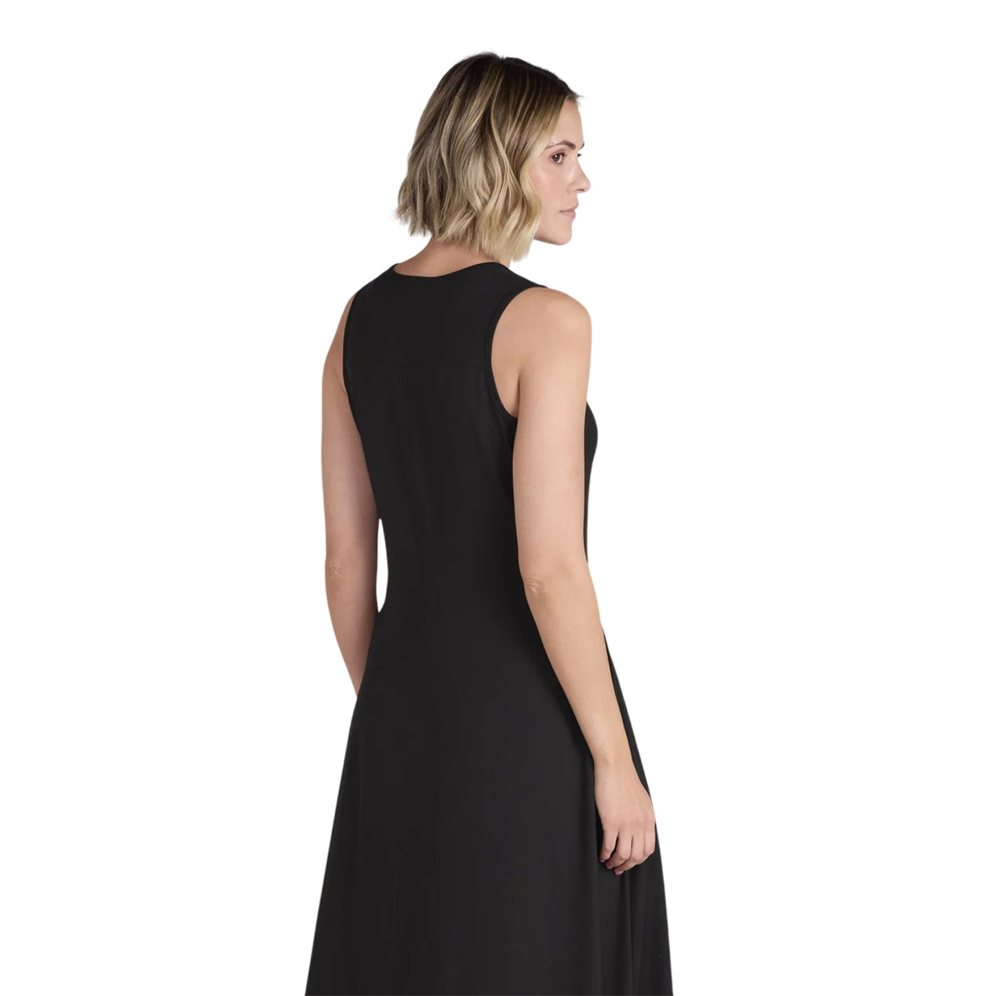 Black - Back - Animal Womens-Ladies Tank Midi Dress