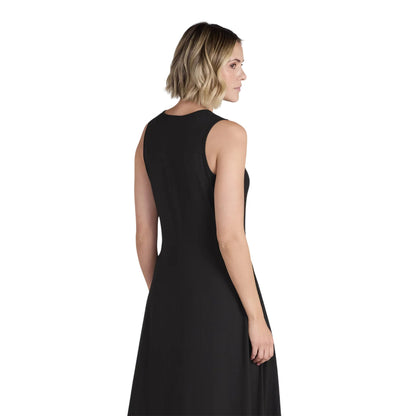Black - Back - Animal Womens-Ladies Tank Midi Dress