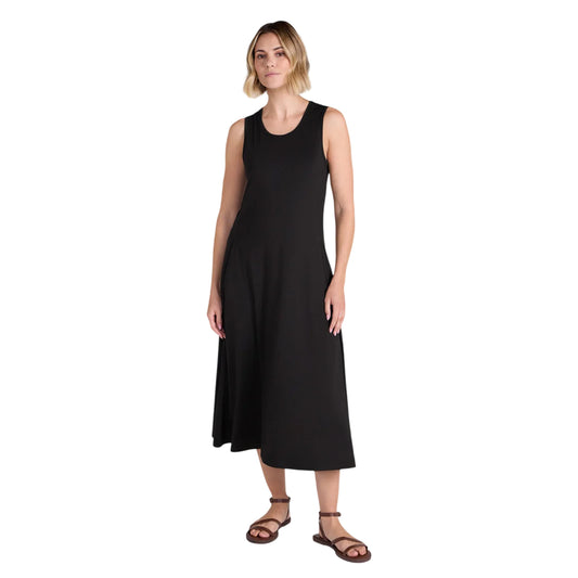 Black - Front - Animal Womens-Ladies Tank Midi Dress