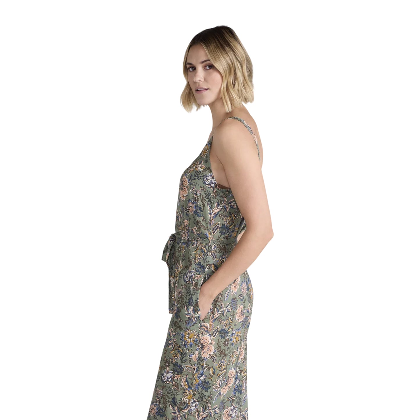 Light Khaki - Side - Animal Womens-Ladies Flora EcoVero Capri Jumpsuit