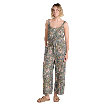 Light Khaki - Front - Animal Womens-Ladies Flora EcoVero Capri Jumpsuit