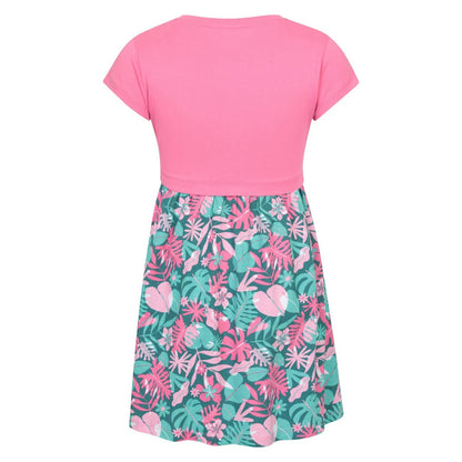 Pink - Back - Mountain Warehouse Girls Petal Leaves Midi Dress