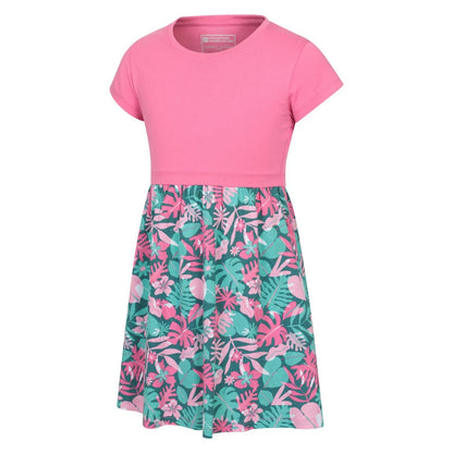Pink - Side - Mountain Warehouse Girls Petal Leaves Midi Dress