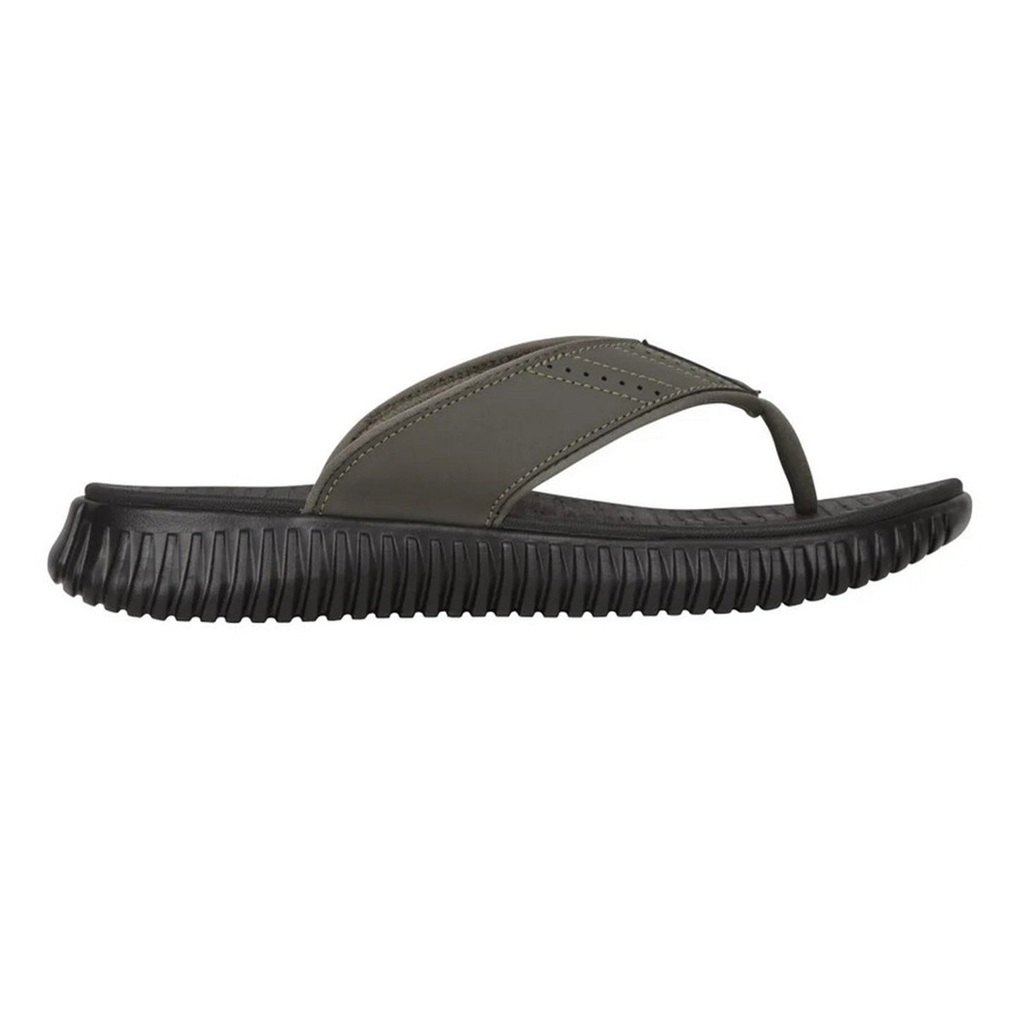 Khaki Green - Side - Mountain Warehouse Mens Rest Comfort Flip Flops