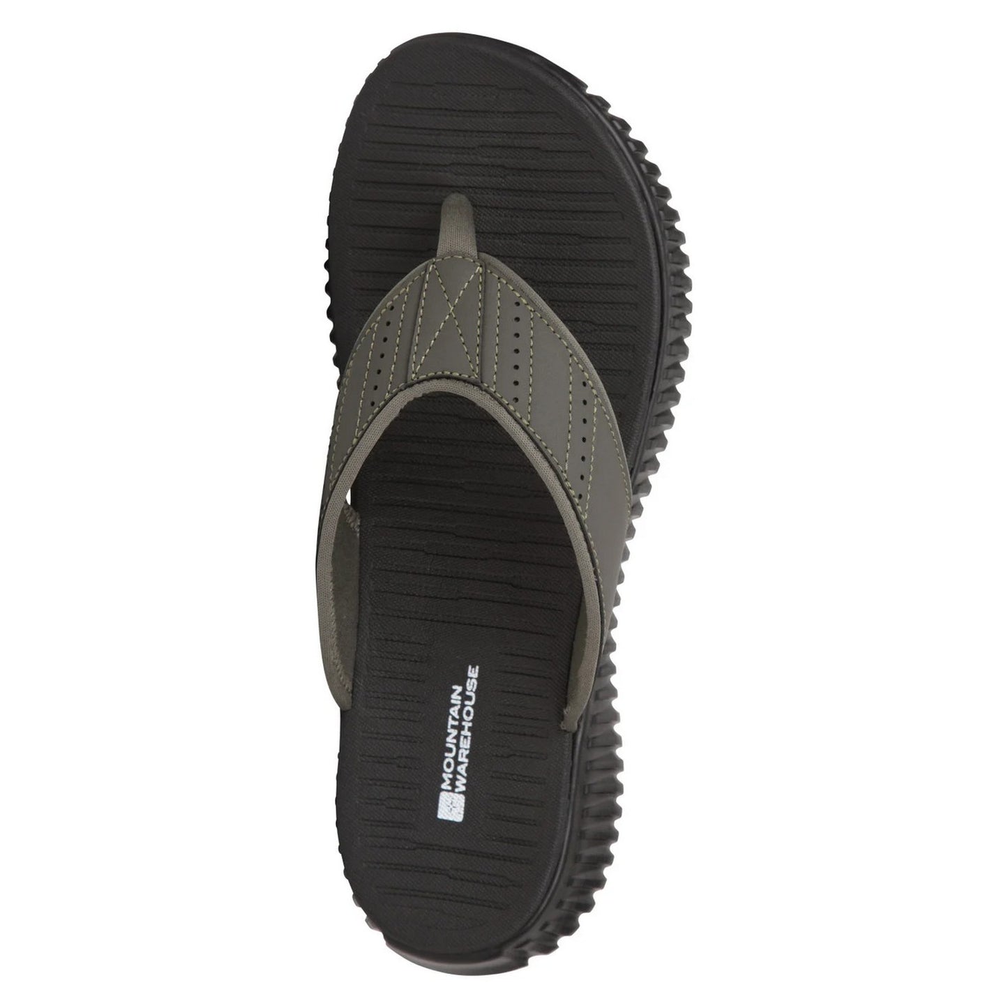 Khaki Green - Pack Shot - Mountain Warehouse Mens Rest Comfort Flip Flops