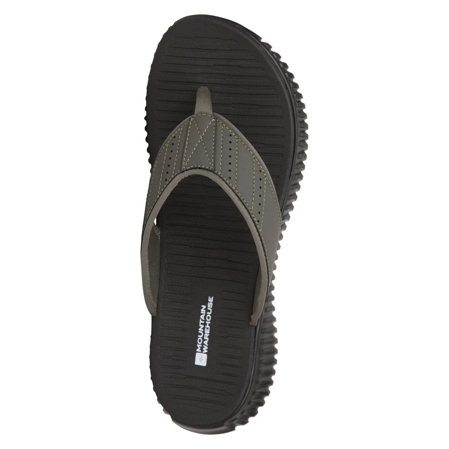 Khaki Green - Pack Shot - Mountain Warehouse Mens Rest Comfort Flip Flops