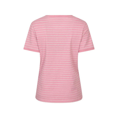 Light Pink - Back - Mountain Warehouse Womens-Ladies Contrast Striped Ribbed T-Shirt
