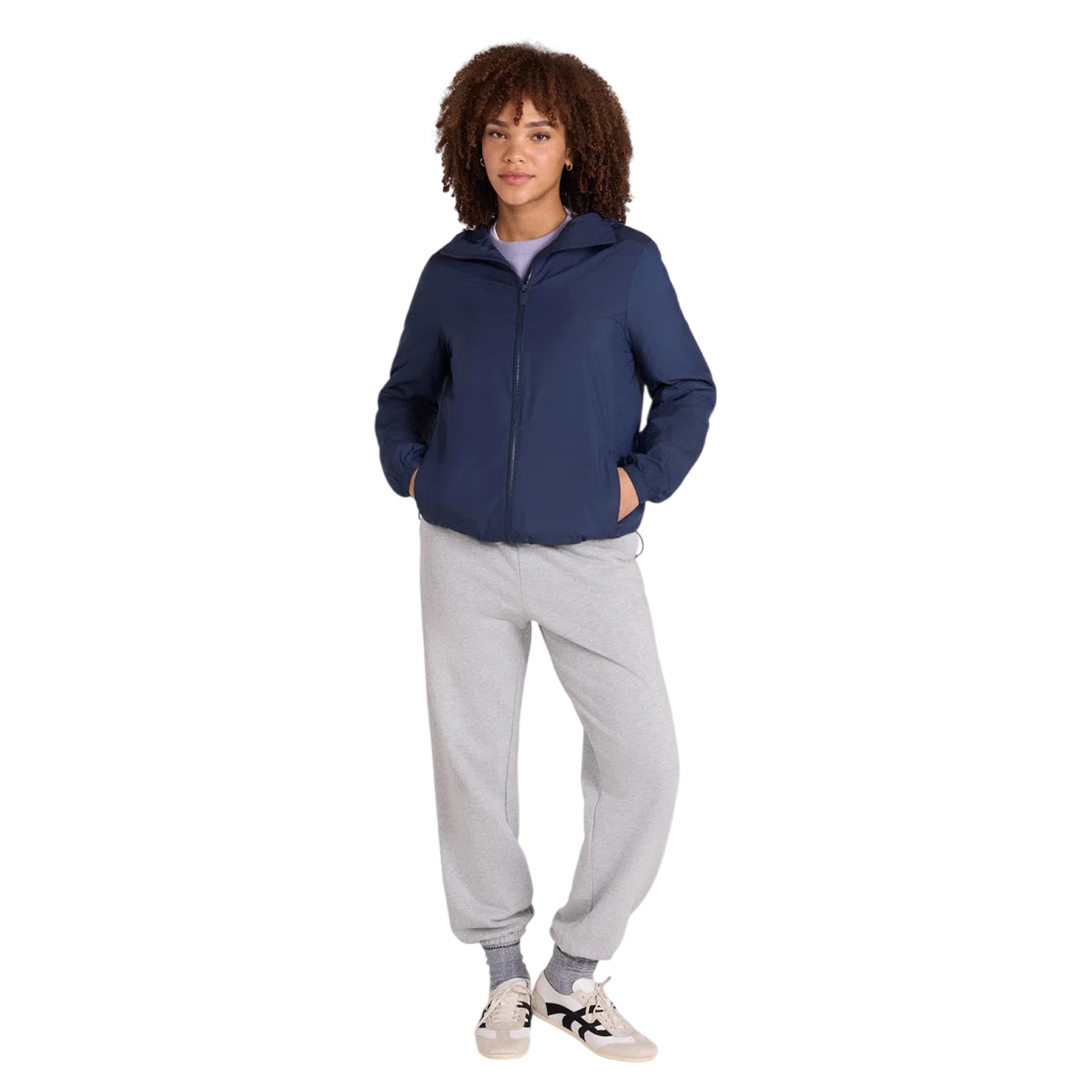Navy - Side - Animal Womens-Ladies Sunrise Lightweight Jacket