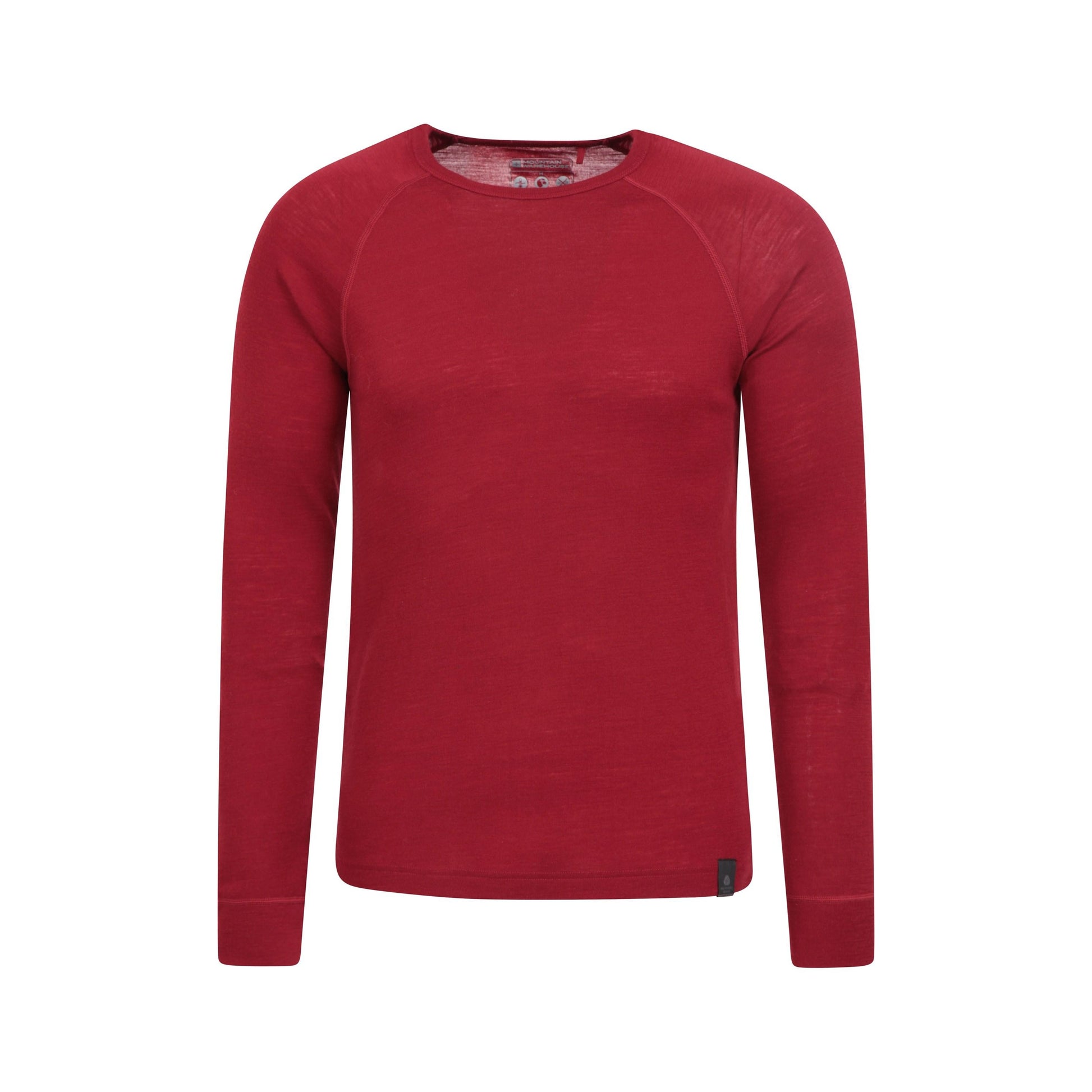 Dark Red - Front - Mountain Warehouse Mens Merino Wool Long-Sleeved Thermal Top