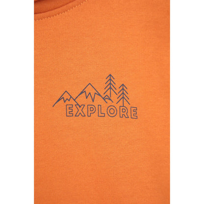 Orange - Pack Shot - Mountain Warehouse Childrens-Kids Explore Graphic Hoodie