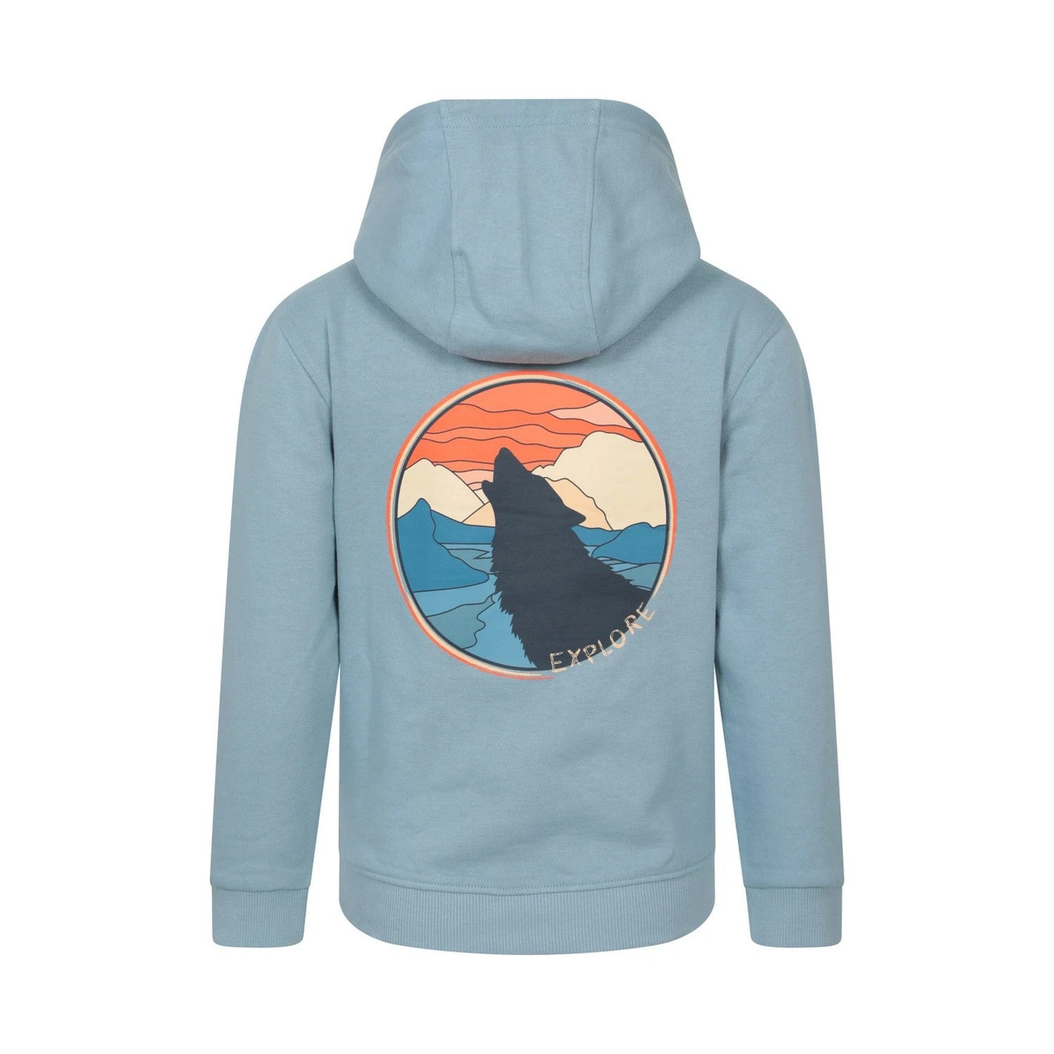 Dark Blue - Back - Mountain Warehouse Childrens-Kids Howling Wolf Hoodie