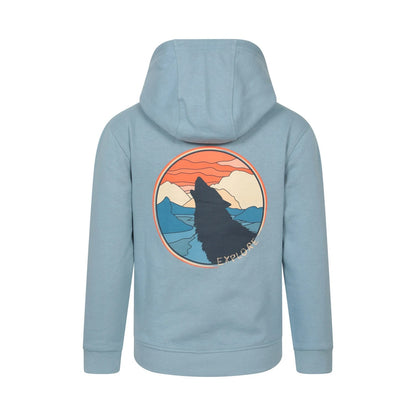 Dark Blue - Back - Mountain Warehouse Childrens-Kids Howling Wolf Hoodie