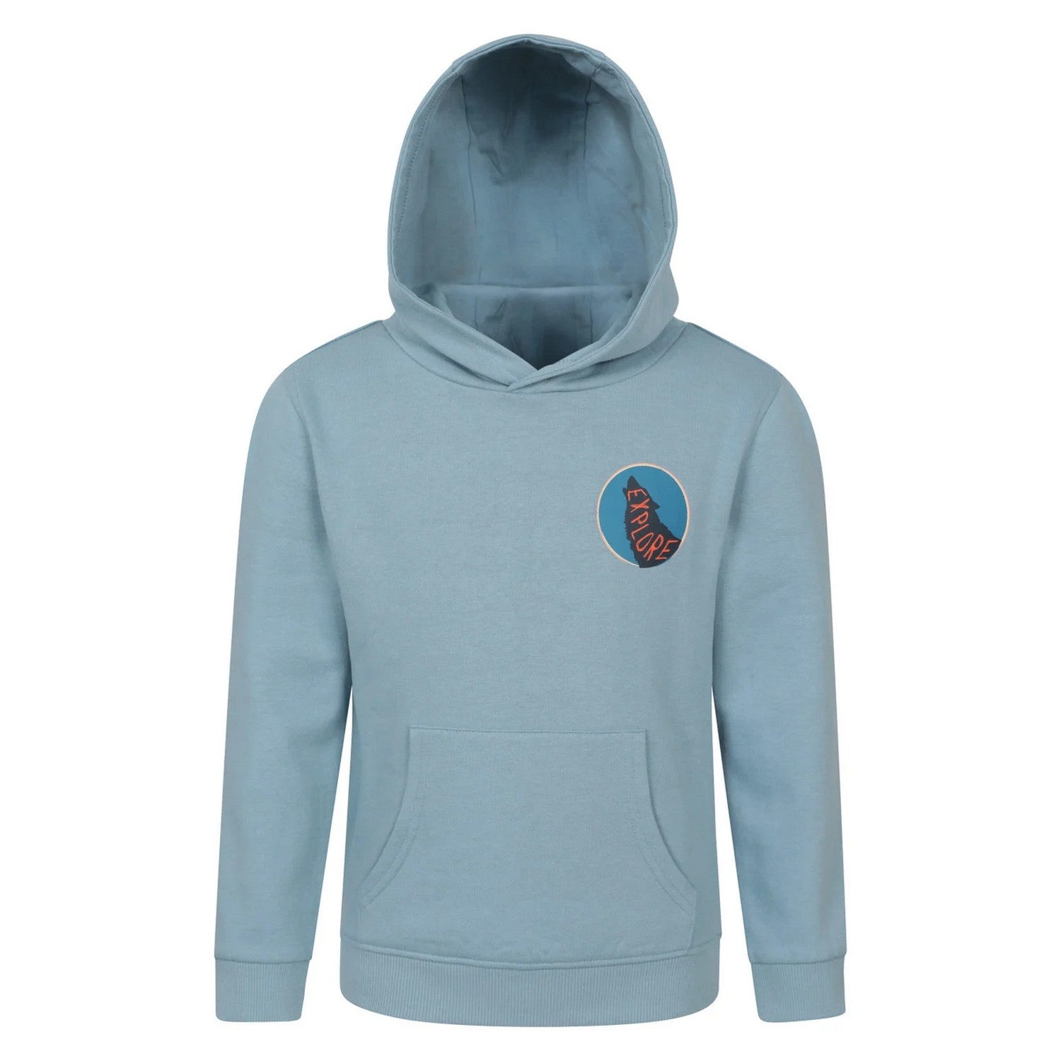 Dark Blue - Side - Mountain Warehouse Childrens-Kids Howling Wolf Hoodie