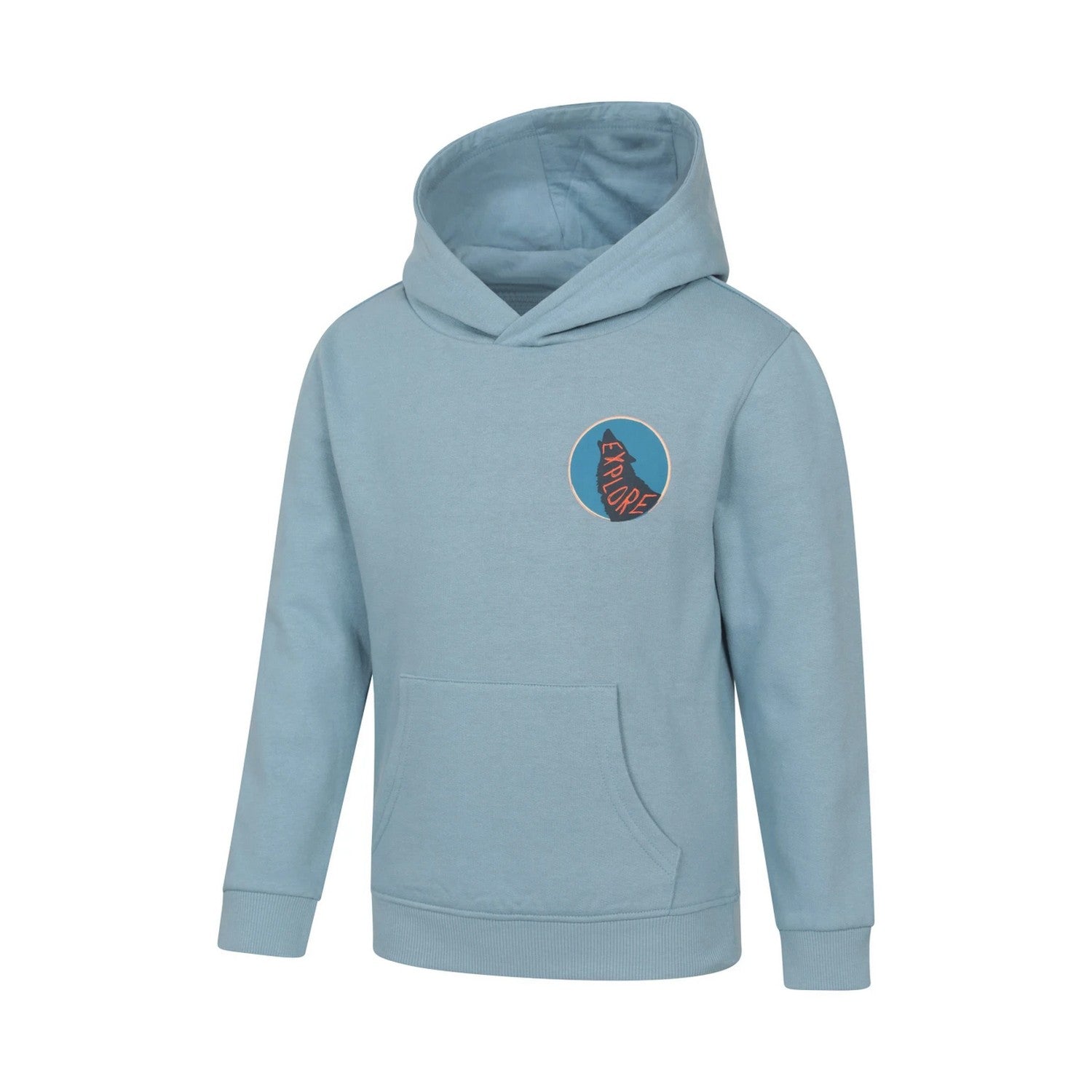 Dark Blue - Front - Mountain Warehouse Childrens-Kids Howling Wolf Hoodie
