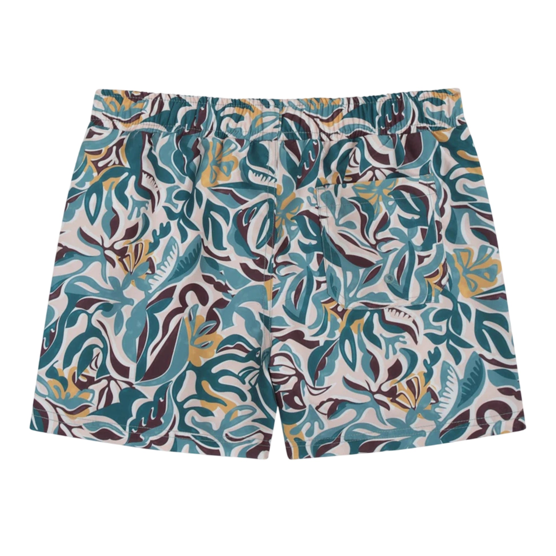 Green - Back - Animal Childrens-Kids Jed Abstract Floral Boardshorts