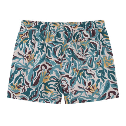 Green - Back - Animal Childrens-Kids Jed Abstract Floral Boardshorts